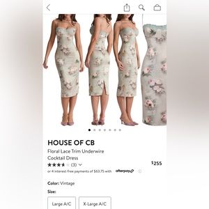 House of cb floral lace cocktail dress